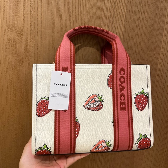 Coach Smith Tote Bag 24 With Strawberry Print # CAR80 - Picture 6 of 9